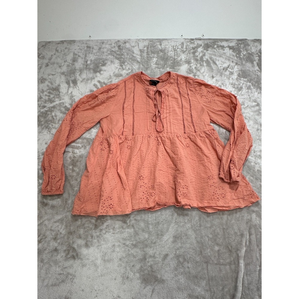 Liv Los Angeles  Blouse Top Women's Size‎ XL Peach Boho Cottagecore EUC